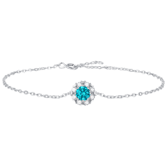 Pulsera con dijes de moisanita Helène y topacio azul Stella Valentino 1/2 qui...