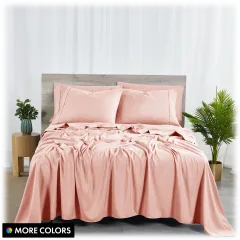 Bibb Home Juego de Sábanas Premium 6 Pzs de Rayón de Bambú con Cintas SureGrip