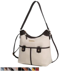MKF Collection Harper Shoulder Bag by Mia K. in Color Block Vegan Leather