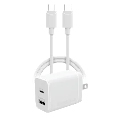 HyperGear 30W Power Delivery Dual Wall Charger with USB-C to USB-C Cable