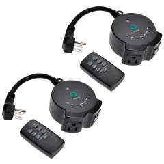 2-Pack: ClearPower Outdoor Lighting Timer with Remote