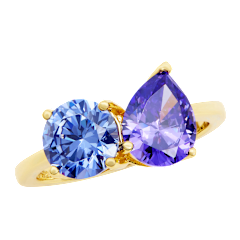Savvy Cie Moi et Toi Round & Pear CZ Ring