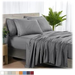 Bibb Home 6-Piece Rayon from Bamboo Sheets with SureGrip Straps
