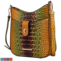 MKF Collection Giovana Rainbow Faux Crocodile-Embossed Crossbody Bag by Mia K.