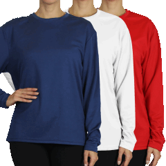 3-Pack: Galaxy by Harvic Women's Loose Fit Long Sleeve Crew Neck Shirts