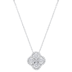 Saffron 2.0 Carat TW Moissanite Clover Flower Sterling Silver Necklace