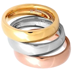 Steeltime Ladies 3-Piece Tri-Color Wedding Band Ring Set