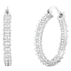 Jaclyn Smith 1/2 Carat Sparkling Moissanite Hoop Earrings