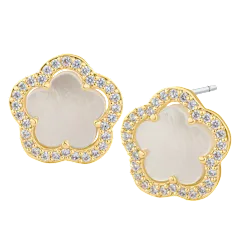 CZ by Kenneth Jay Lane .75 Carat TW Pave CZ Five-Clover Stud Earrings