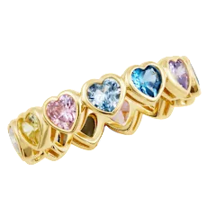 Savvy Cie Bezel Set Heart Band Ring
