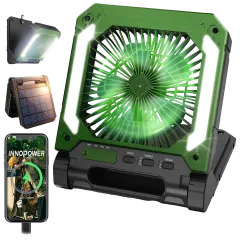 Hakol Rechargeable 20000mAh Solar Camping Fan with LED Lantern