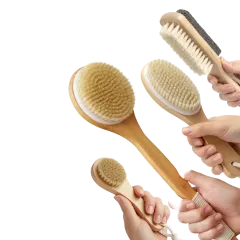 Cheer Collection 4-Piece Exfoliating Shower Body Brush Set