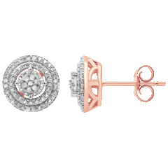 Diamond Muse 1/10 Carat TW Prong Set Round-Cut Genuine Diamond Stud Earrings