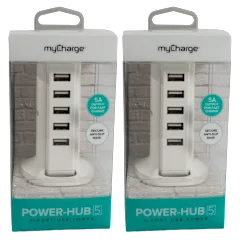 Paquete de 2: Torre USB de 5 Puertos MyCharge Power-Hub 5