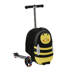 GoPowerBike GoVoyage 3-Wheel Kids Luggage Scooter with Light-Up Wheels