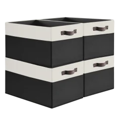 4-Pack: Cheer Collection Large Fabric Storage Baskets