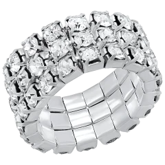 Steeltime Simulated Diamond Stretch Bracelet & Ring Set