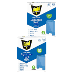 Raid Essentials Flying Insect Light Traps Kit with 5 Total Cartridges