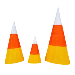 National Tree Company Large LED Lighted Tinsel Candy Corn Cone 3pc Set
