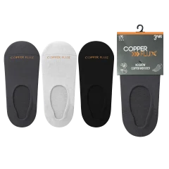 3-Pack: CopperFlux Copper Infused No Show Socks
