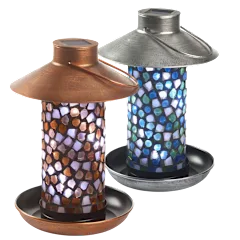 Smart Solar Adelie Mosaic Glass Solar Bird Feeder