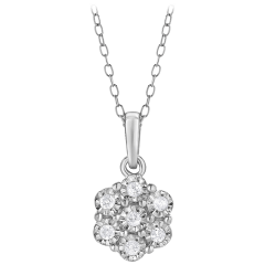 Unique Design 1/10 Carat TW Lab Grown Diamond Cluster Necklace