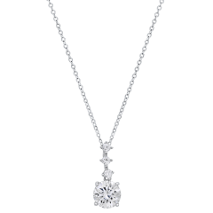 Saffron 2.0 Carat TW Moissanite Graduating Drop Pendant Sterling Silver Necklace