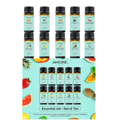 Amore Paris 10-Piece Fruity Fragrance Premium Aromatherapy Essential Oils Set