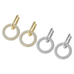 Rachel Glauber Ethereal Glow Circle Drop Earrings