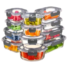 FineDine 12-Piece Glass Storage Containers with Lids
