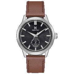 Heritor Argento Automatic Watch with Leather Strap