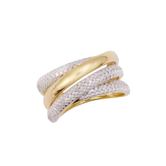 Savvy Cie Diamond .25 Carat TW Cross Over Wide Band
