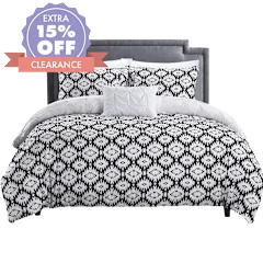 Chic Home Zissel 4-Piece Pleated Pintuck and Printed Reversible Duvet Cover Set