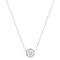 Saffron 1.0 Carat TW Hexagon Moissanite Pendant Necklace