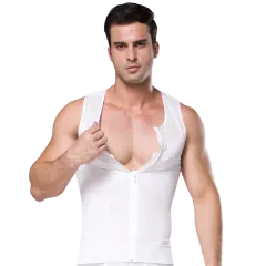 Extreme Fit Mens Sleeveless Front Zip Shapewear Top