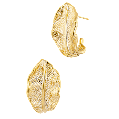 Savvy Cie Leaf Hoop Earrings