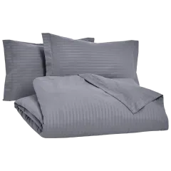 Amazon Basics 3-Piece Striped Microfiber Duvet Cover Set