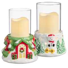 2-Pack: Unmatched LED Christmas Candle Holder with Flameless Candle