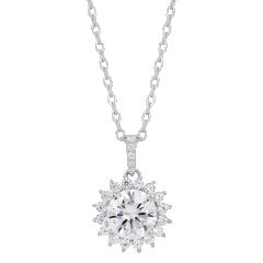 Savvy Cie Opulant Starburst Collar con Dije de Moissanita 2.50 Quilates TW