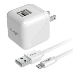 Xyst 2.4-Amp Dual USB Wall Charger with 4-Foot Lightning Cable