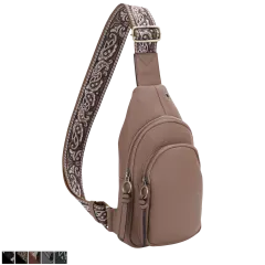 Malibu Skye Vera Double Compartment Sling Bag with Pattern Webbing