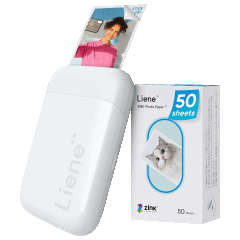 Liene Instant Mini Portable Color Mono Picture Printer & Paper Bundle