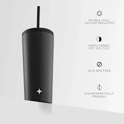 Paquete de 2: Vasos térmicos JoyJolt de 20 oz con popote y tapas con cierre