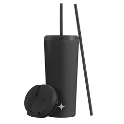 Paquete de 2: Vasos térmicos JoyJolt de 20 oz con popote y tapas con cierre