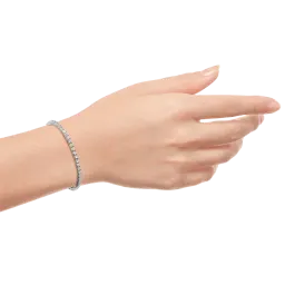 Voss+Agin Pulsera de Tenis con Zafiros Blancos de Laboratorio de 6.0 Quilates TW