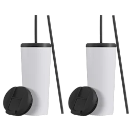 Paquete de 2: Vasos térmicos JoyJolt de 20 oz con popote y tapas con cierre