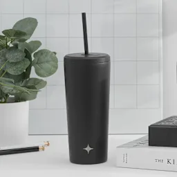 Paquete de 2: Vasos térmicos JoyJolt de 20 oz con popote y tapas con cierre