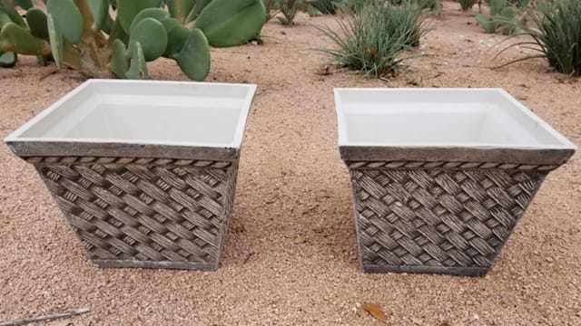 The Square Washed Sandstone Planters