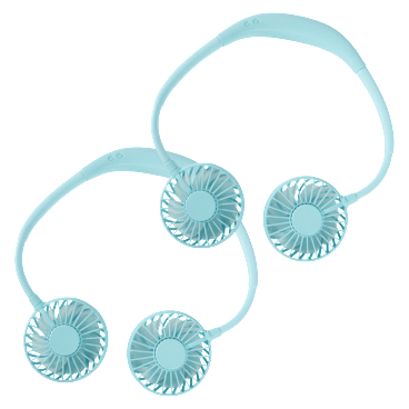 2-Pack: Hands Free Portable Neck Fans with LED Lights