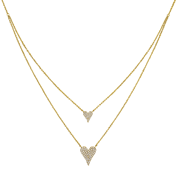 Jennifer Miller Double Pave Heart Layered Necklace
